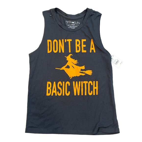 FIFTH SUN "Don't‎ Be a Basic Witch" Halloween Tank Top sz XSmall - Picture 1 of 4